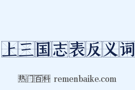 上三国志表反义词是什么意思的图片